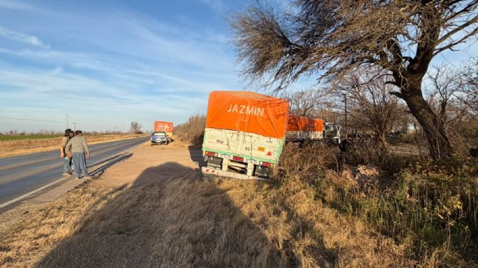 Dos camiones chocaron por alcance en la ruta 13