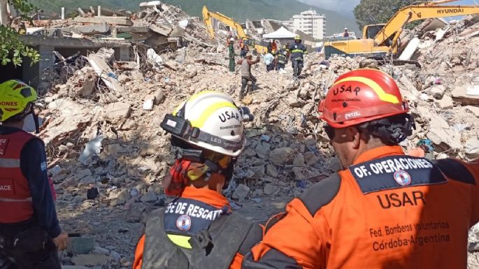 Equipos de rescate de Córdoba y Santa Fe trabajan juntos en Venezuela