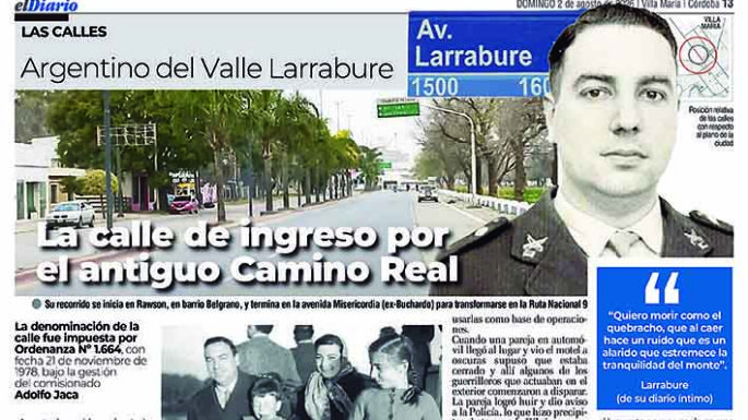 La calle de ingreso por el antiguo Camino Real
