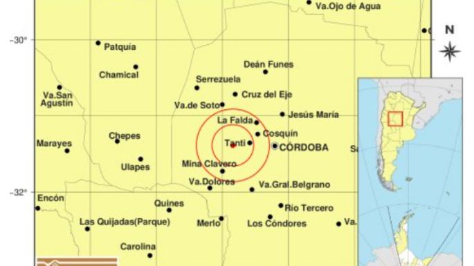 Este martes se registró un temblor en Córdoba