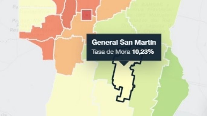 En el Departamento General San Martín, la mora supera al 22% de las personas