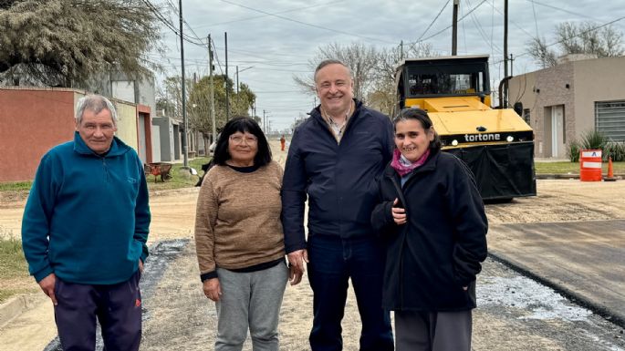 Avanza la obra de pavimentación en el Roque Sáenz Peña
