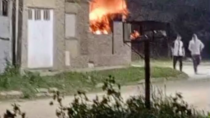 Accidente en la madrugada y fuego